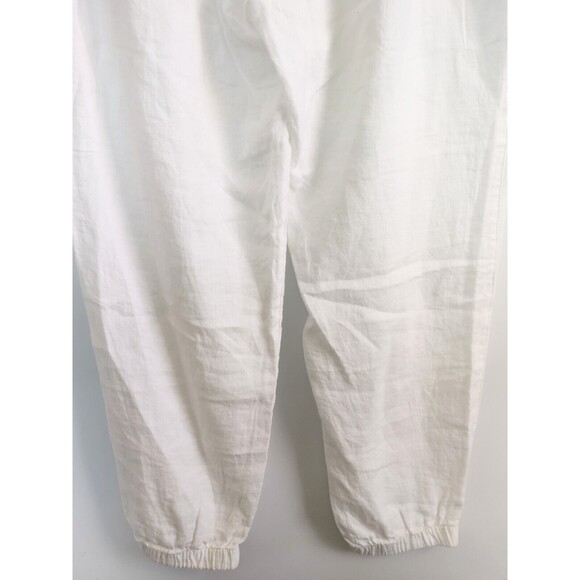 New Athleta Retreat 100% Linen Joggers Pants White Pull On Size 16 NWT Pockets - Picture 9 of 13